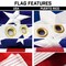 G128 Combo Pack: 25 Ft Telescoping Aluminum Flagpole (Black) & American and Puerto Rico Flags 3x5 Ft, Both StormFlyer Series Embroidered 220GSM Spun Polyester | Pole with Flags Included